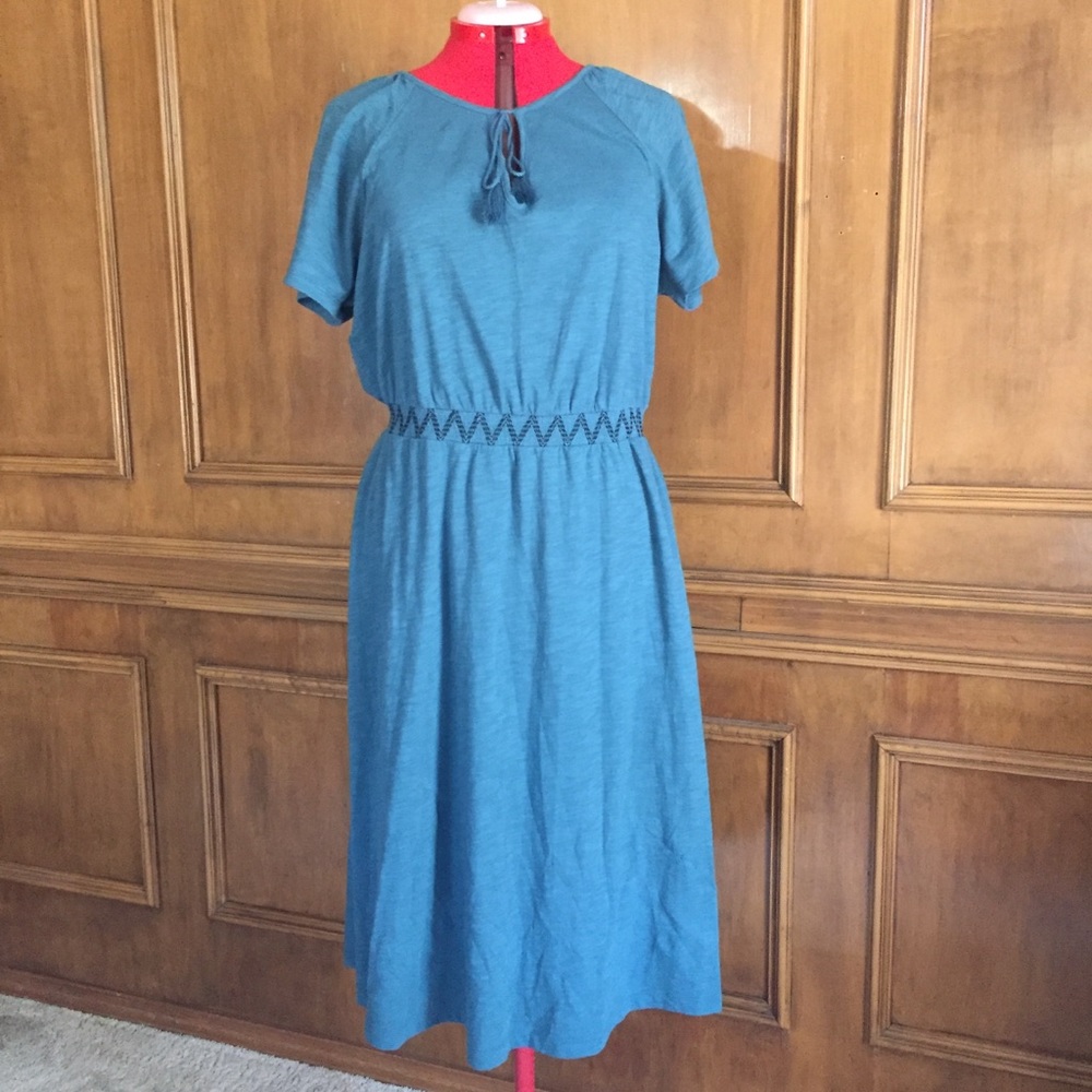 Peacock blue Old Navy midi dress